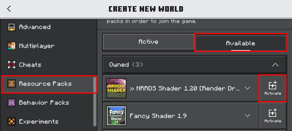 thêm shader vào trong Minecraft 