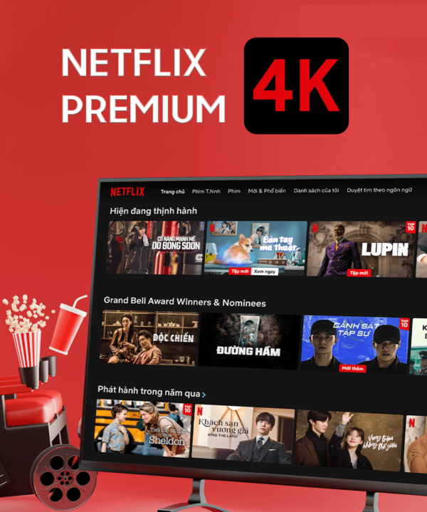 Tài Khoản Netflix Premium - Xem phim chất lượng 4k và Full HD