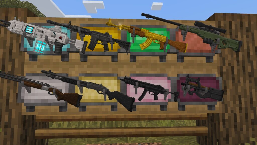 Radium’s Armament – Addon Súng Hiện Đại Cho Minecraft Bedrock/PE 2 addon súng Radium’s Armament