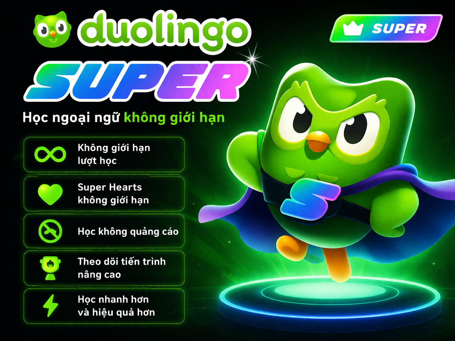 Kids Store - Woo Product Template 1 Duolingo Super 1 Tháng – Tài Khoản Cá Nhân