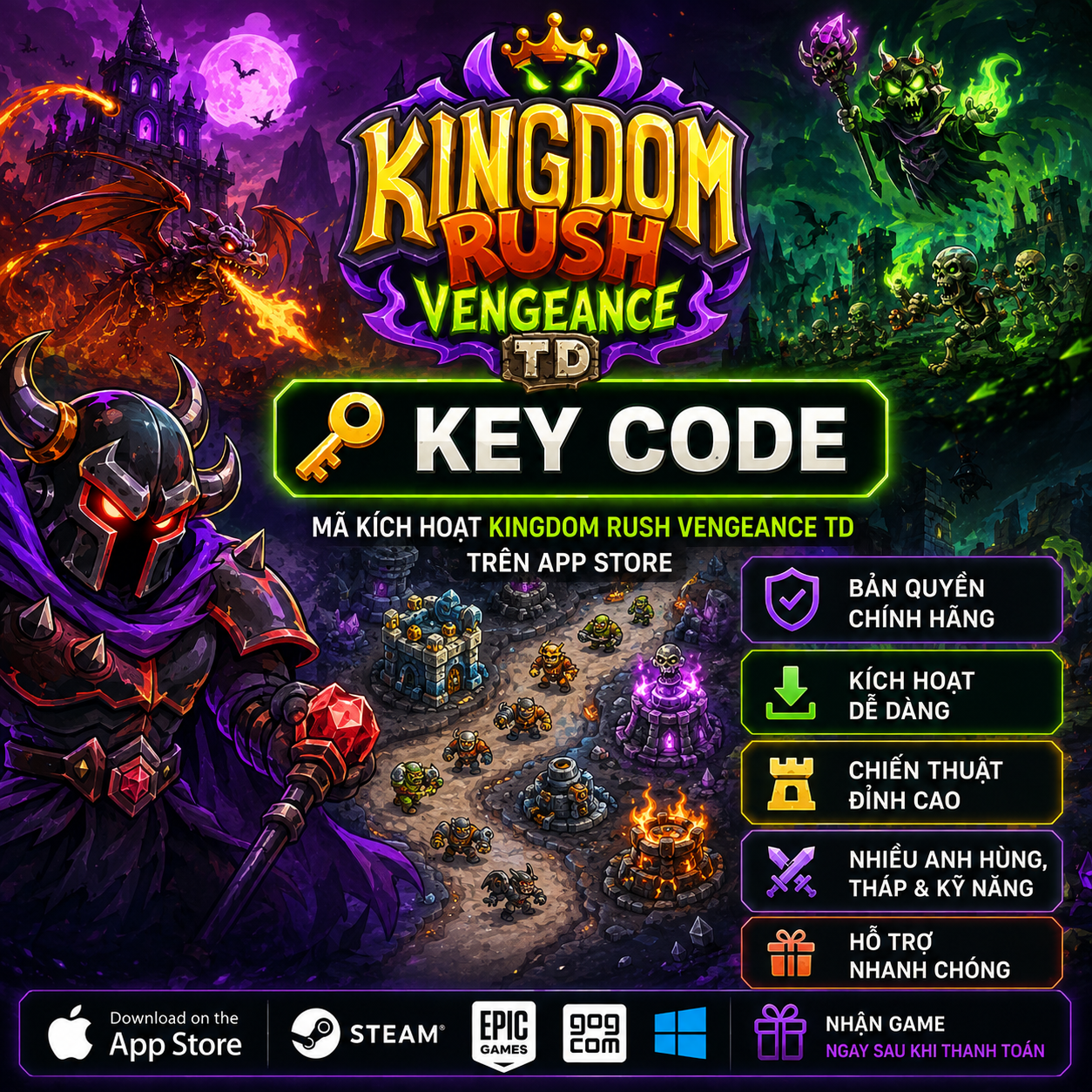 Kids Store - Woo Product Template 9 Kingdom Rush Vengeance TD Game Key Code - Mã Kích Hoạt Bản Quyền Appstore